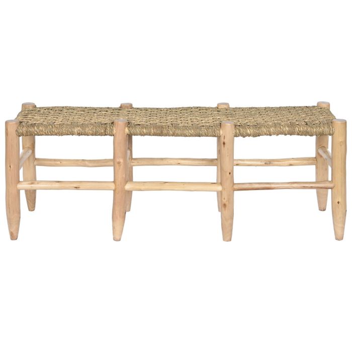 Banqueta Home ESPRIT Natural Yute Madera 120 x 35 x 45 cm 1