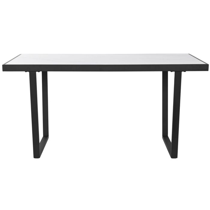 Mesa de Comedor Home ESPRIT Blanco Negro Metal 150 x 80 x 75 cm 1