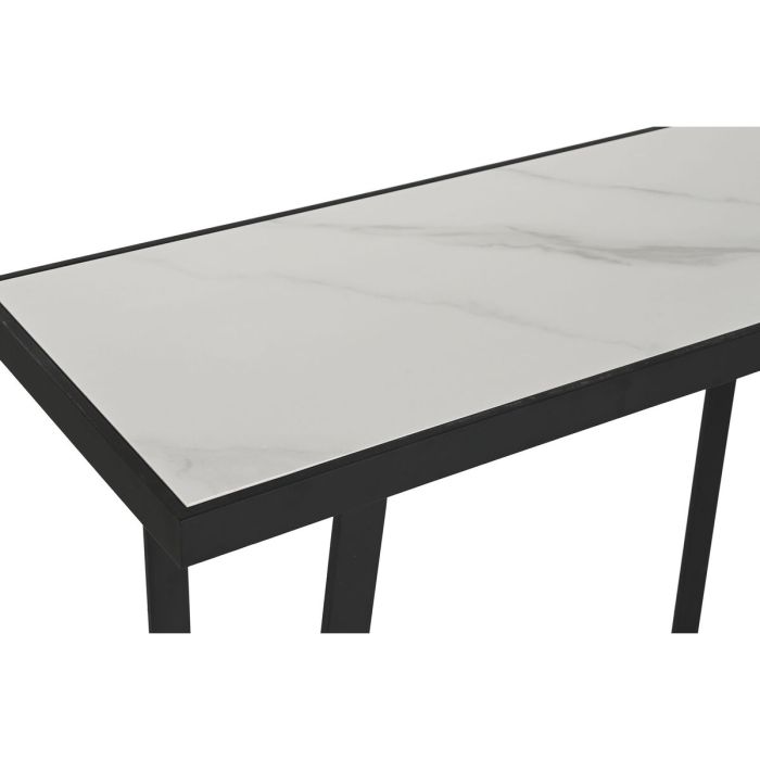 Mesa auxiliar Home ESPRIT Blanco Negro Metal 100 x 35 x 75 cm 4