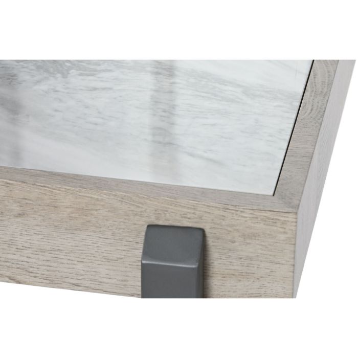 Mesa auxiliar Home ESPRIT Blanco Gris Natural Metal 50 x 50 x 50 cm 2