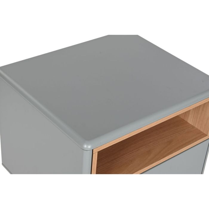 Mesita de Noche Home ESPRIT Azul Gris Natural Madera MDF 48 x 40 x 55 cm 9