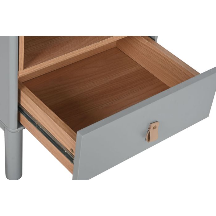 Mesita de Noche Home ESPRIT Azul Gris Natural Madera MDF 48 x 40 x 55 cm 6