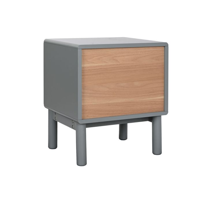 Mesita de Noche Home ESPRIT Azul Gris Natural Madera MDF 48 x 40 x 55 cm 1