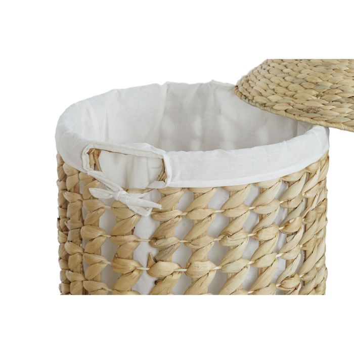 Cesto para la Ropa Sucia Home ESPRIT Blanco Natural 3 Piezas 46 x 46 x 69 cm 2