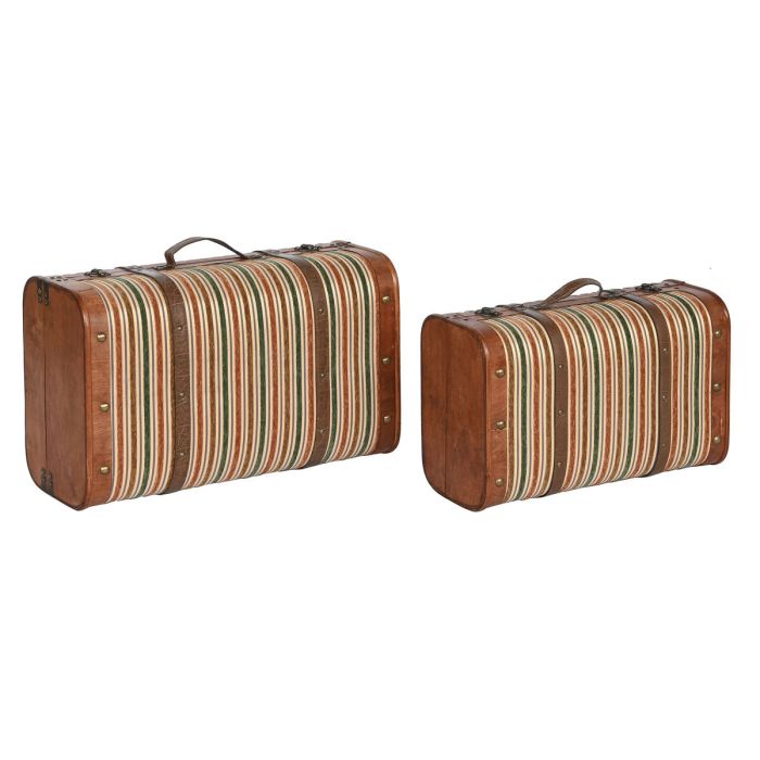 Juego de Baúles Home ESPRIT Marrón Multicolor Madera Lienzo Colonial 60 x 24 x 37,5 cm (2 Unidades) 0 Juego de Baúles Home ESPRIT Marrón Multicolor Madera Lienzo Colonial 60 x 24 x 37,5 cm (2 Unidades) 0