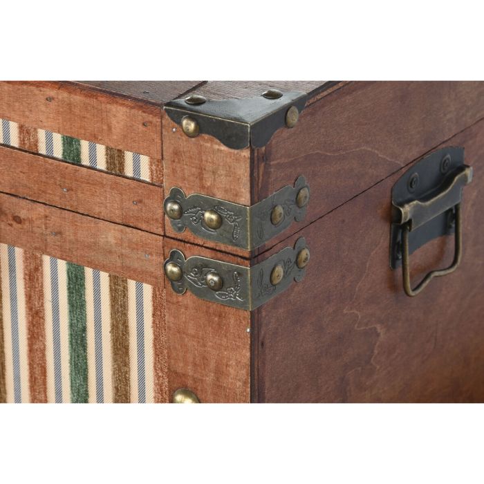 Juego de Baúles Home ESPRIT Marrón Multicolor Madera Lienzo Colonial 81 x 49 x 45 cm 3 Juego de Baúles Home ESPRIT Marrón Multicolor Madera Lienzo Colonial 81 x 49 x 45 cm 3