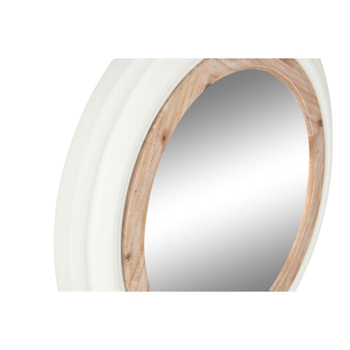 Espejo de pared Home ESPRIT Blanco Marrón Natural Abeto Mediterráneo 65 x 6 x 65 cm 3