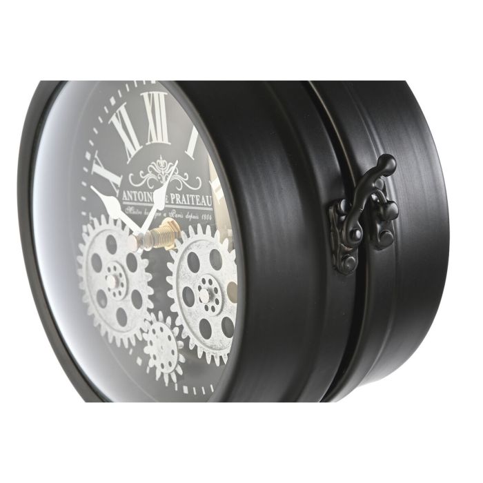 Reloj de Mesa Home ESPRIT Blanco Negro Plateado Metal Cristal 18 x 17 x 40,5 cm 4
