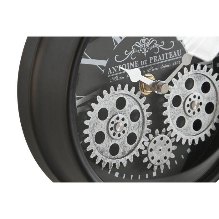 Reloj de Mesa Home ESPRIT Negro Plateado Metal Cristal 16,5 x 11 x 21 cm 1