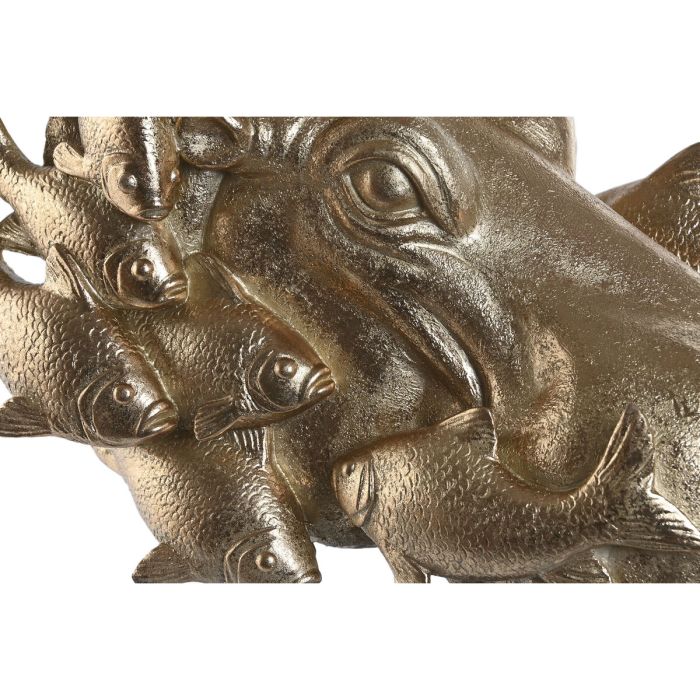 Figura Decorativa Home ESPRIT Negro Dorado Hipopótamo 33 x 21,5 x 45 cm 1