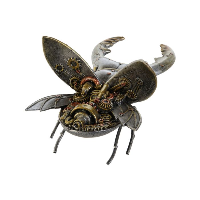 Figura Decorativa Home ESPRIT Gris Multicolor Escarabajos 22 x 14 x 11 cm 2