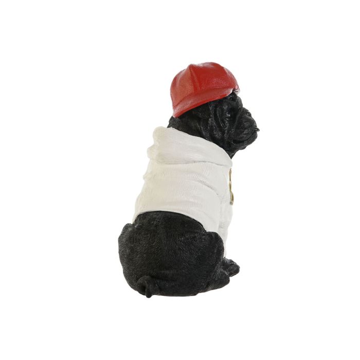 Figura Decorativa Home ESPRIT Blanco Negro Rojo Perro 25 x 12 x 21 cm (2 Unidades) 1