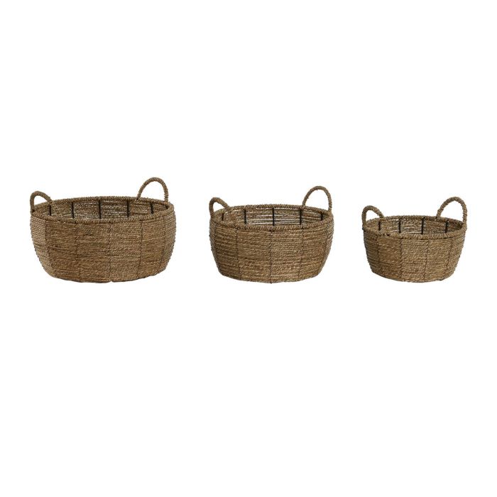 Macetero Tropical DKD Home Decor Marron 33 x 15 x 34 cm Set de 3