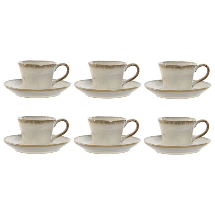 Cafe Moderno DKD Home Decor Blanco 12.5 x 2 x 12.5 cm Set de 6