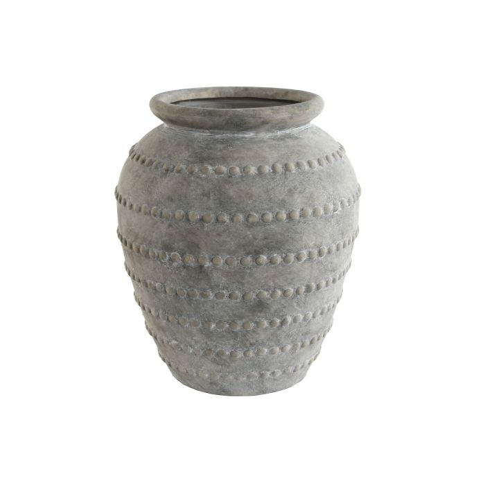 Jarrón Home ESPRIT Gris claro Terracota Oriental 40,5 x 40,5 x 48 cm