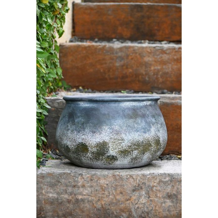 Jarrón Home ESPRIT Gris Terracota Oriental 27 x 27 x 16,5 cm 3
