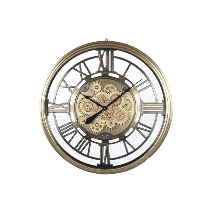 Reloj de Pared Home ESPRIT Dorado Cristal Hierro 80 x 10 x 86 cm 1