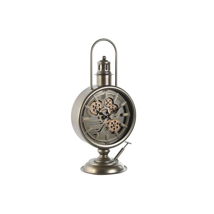 Reloj de Mesa Home ESPRIT Plateado Cristal Hierro 21,5 x 18,6 x 51,5 cm Reloj de Mesa Home ESPRIT Plateado Cristal Hierro 21,5 x 18,6 x 51,5 cm