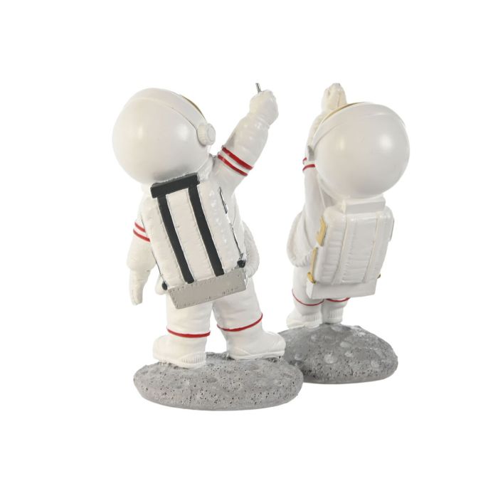 Figura Decorativa Home ESPRIT Blanco Dorado Astronauta 10,5 x 10,5 x 25 cm (4 Unidades) 3