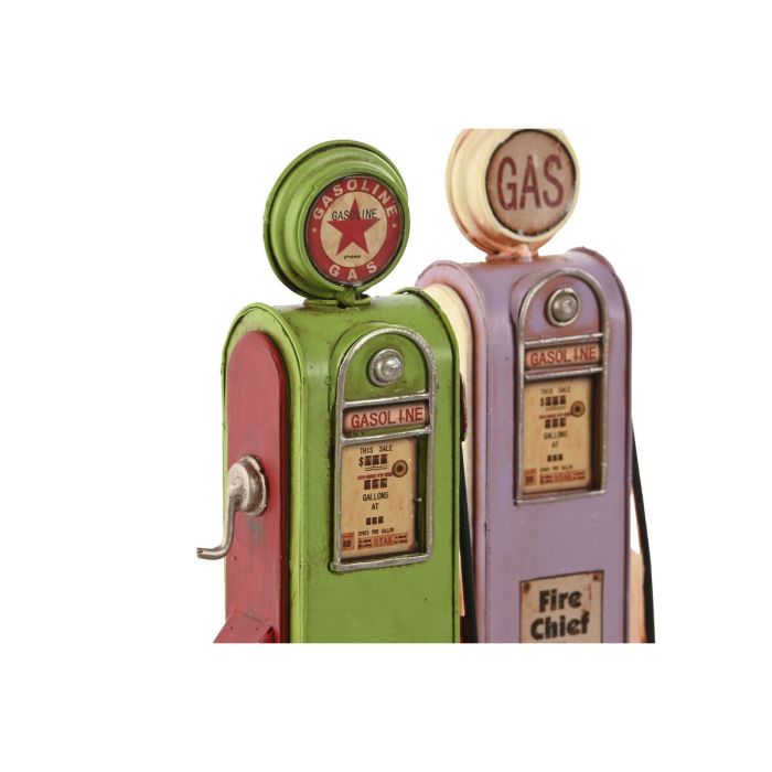 Figura Decorativa Home ESPRIT Magenta Pistacho Vintage gasolinera 7 x 4 x 17 cm (2 Unidades) 2