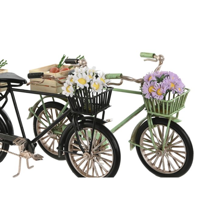 Figura Decorativa Home ESPRIT Negro Menta Bicicleta Vintage 24 x 9 x 13 cm (2 Unidades) 2