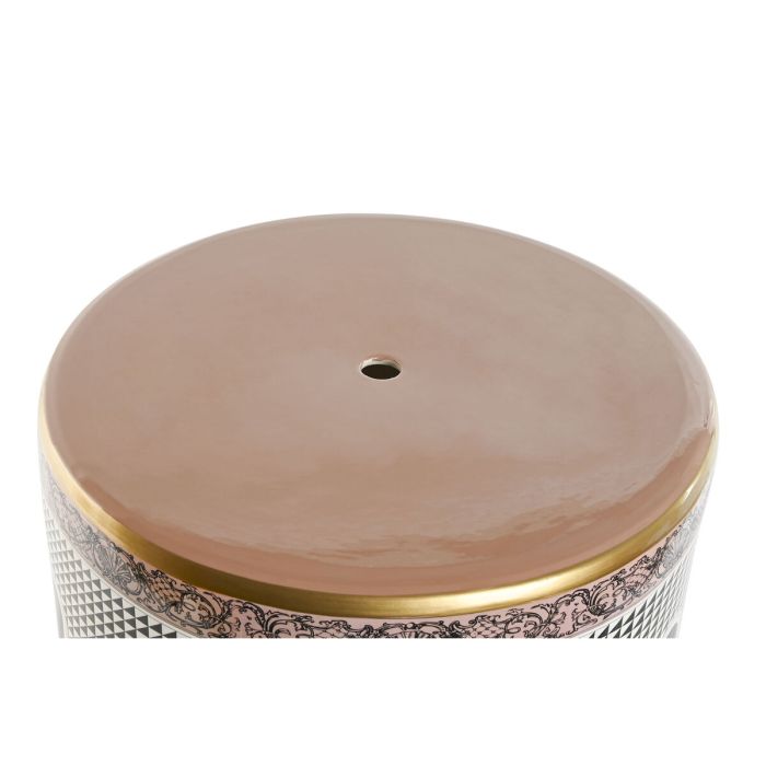 Mesa auxiliar Home ESPRIT Blanco Negro Dorado Melocotón Porcelana 33 x 33 x 42 cm 0 Mesa auxiliar Home ESPRIT Blanco Negro Dorado Melocotón Porcelana 33 x 33 x 42 cm 0