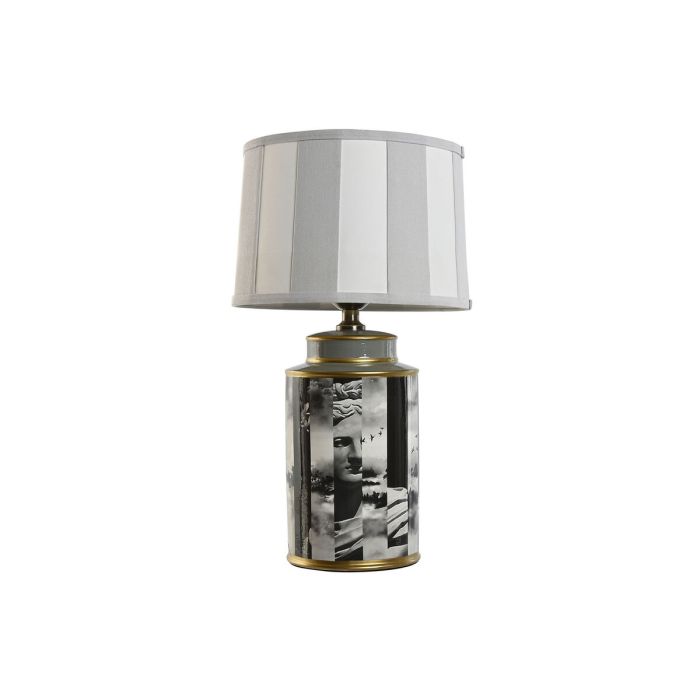 Lámpara de mesa Home ESPRIT Blanco Negro Gris Dorado Porcelana 29 x 29 x 51 cm 2