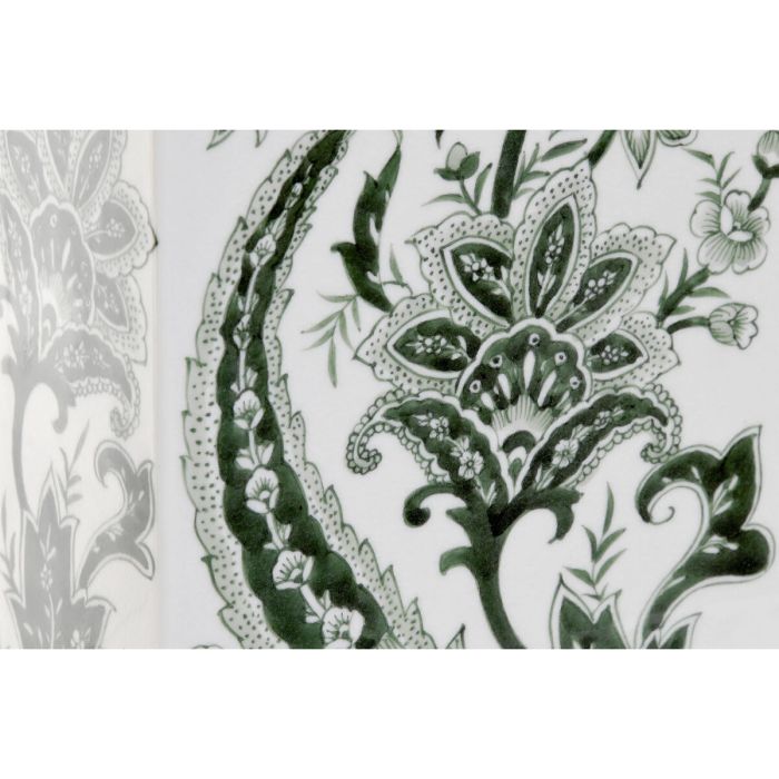 Jarrón Home ESPRIT Blanco Verde Porcelana Hoja de planta 16,5 x 8 x 38 cm 1