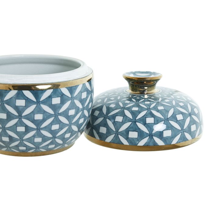Tibor Home ESPRIT Azul Dorado Aluminio Porcelana 18,5 x 18,5 x 20 cm 2