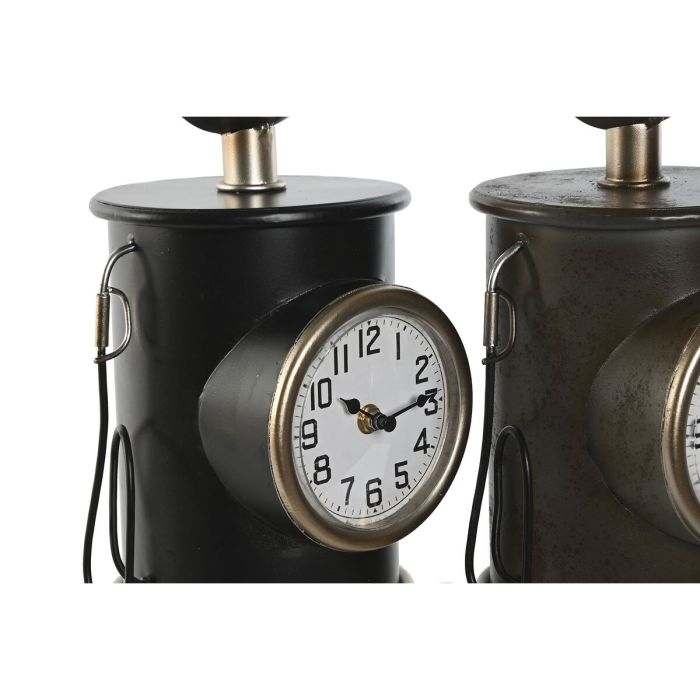 Reloj de Mesa Home ESPRIT Negro Dorado Metal Polipropileno Vintage 17 x 18 x 34,5 cm (2 Unidades) 2