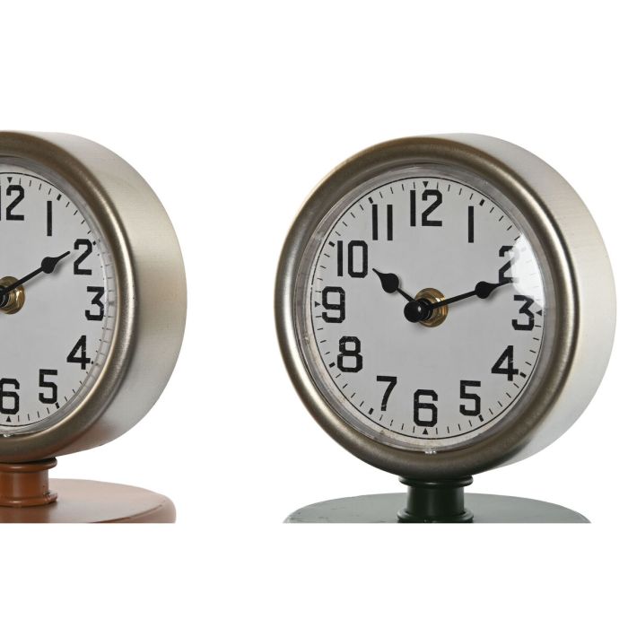 Reloj de Mesa Home ESPRIT Negro Verde Naranja Metal Polipropileno Vintage 13 x 13 x 35 cm (2 Unidades) 3