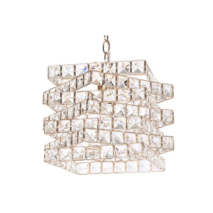 Lámpara de Techo Home ESPRIT Transparente Dorado Metal Cristal 30 x 30 x 26 cm 2