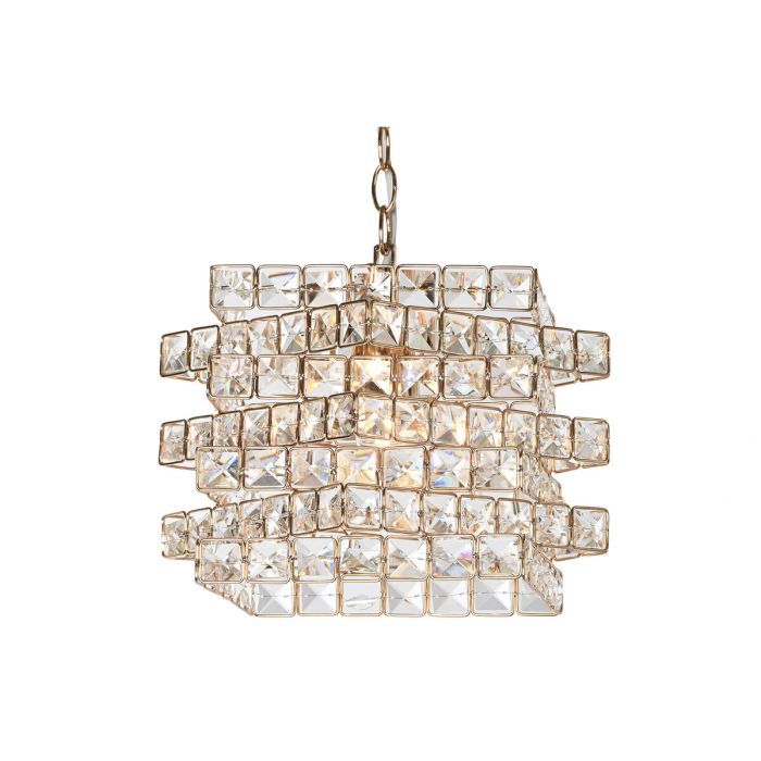 Lámpara de Techo Home ESPRIT Transparente Dorado Metal Cristal 30 x 30 x 26 cm 1