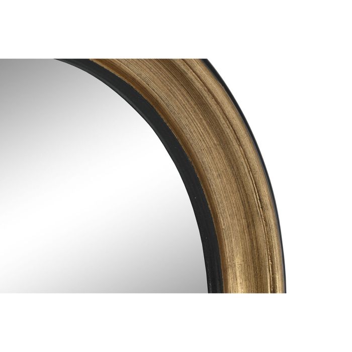 Espejo de pared Home ESPRIT Negro Dorado Resina Espejo Romántico 44 x 5 x 44 cm 2