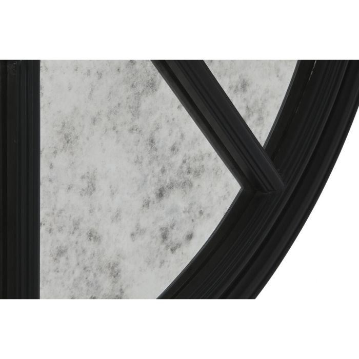 Espejo de pared Home ESPRIT Negro Madera Espejo Acabado envejecido 100 x 5 x 100 cm 2