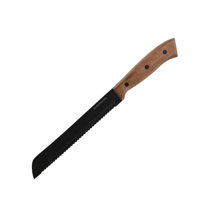 Set de Cuchillos Home ESPRIT Negro Acero Inoxidable Madera de acacia 4 x 1 x 33 cm 6 Piezas 2