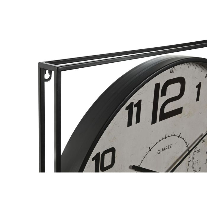 Reloj de Pared Home ESPRIT Blanco Negro Metal Madera MDF 62 x 6 x 65 cm (2 Unidades) 2