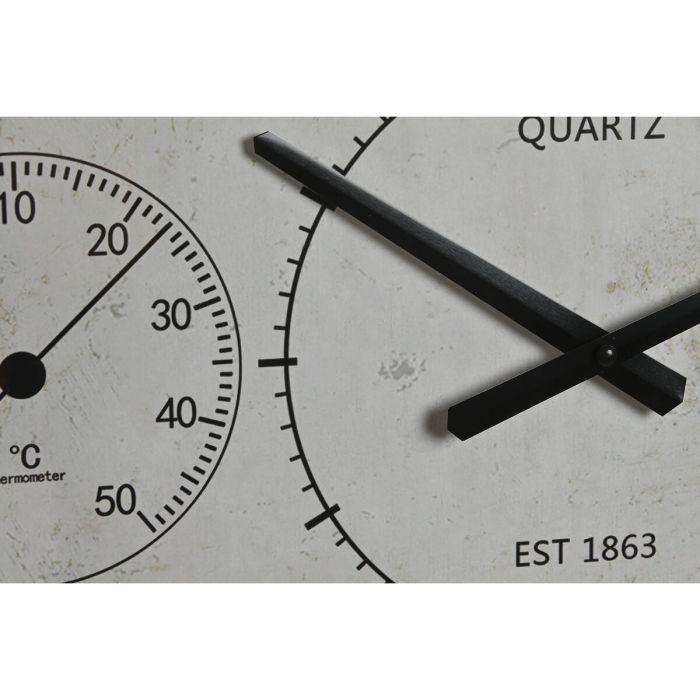 Reloj de Pared Home ESPRIT Blanco Negro Metal Madera MDF 62 x 6 x 65 cm (2 Unidades) 1