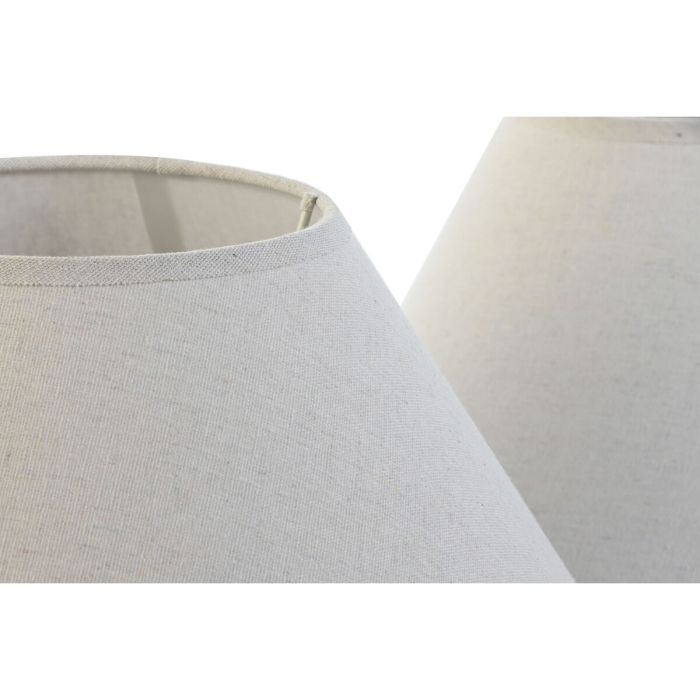 Pantalla de Lámpara Home ESPRIT Lino Metal 45 x 45 x 21 cm (2 Unidades) 2