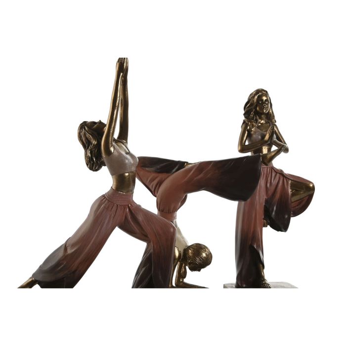 Figura Decorativa Home ESPRIT Rosa Dorado Yoga Scandi 19 x 6 x 26 cm (3 Unidades) 2