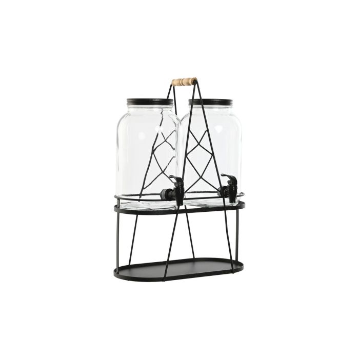 Dispensador Bebidas Basicos DKD Home Decor Negro 18 x 46 x 34 cm Set de 2