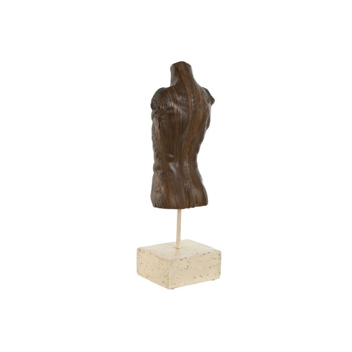 Figura Decorativa Home ESPRIT Blanco Marrón claro Busto 9,5 x 8 x 31 cm (2 Unidades) 1