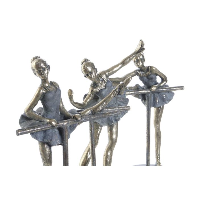 Figura Decorativa Home ESPRIT Gris Dorado Bailarina Ballet 14 x 8 x 20 cm (3 Unidades) 2