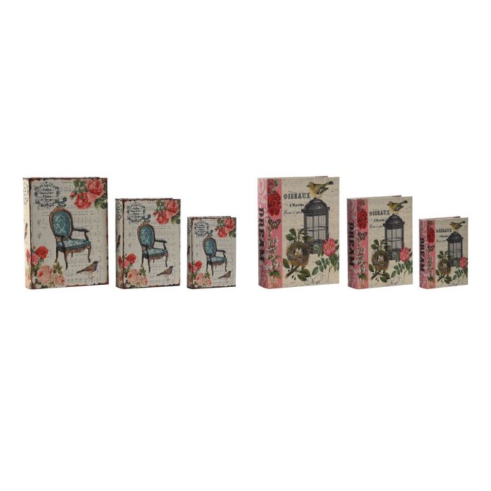 Juego de Cajas Decorativas Home ESPRIT Marrón Madera Lienzo Floral 22 x 7,5 x 30 cm (2 Unidades) Juego de Cajas Decorativas Home ESPRIT Marrón Madera Lienzo Floral 22 x 7,5 x 30 cm (2 Unidades)