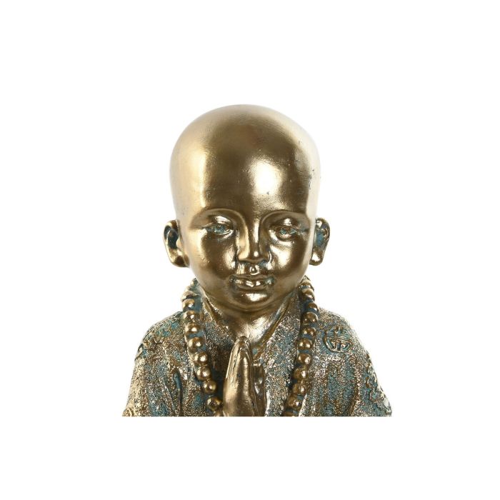 Figura Decorativa Home ESPRIT Dorado Monje Oriental 17 x 13,6 x 21,8 cm 2