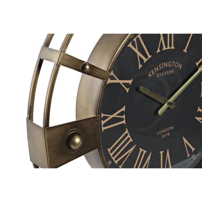 Reloj de Pared Home ESPRIT Negro Dorado Hierro Vintage 60 x 8 x 60 cm 2