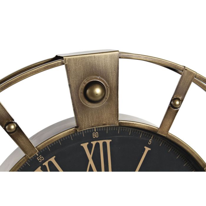 Reloj de Pared Home ESPRIT Negro Dorado Hierro Vintage 60 x 8 x 60 cm 1