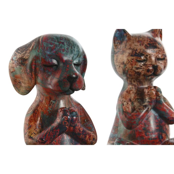 Figura Decorativa Home ESPRIT Multicolor Animales 17 x 14 x 22,5 cm (2 Unidades) 2