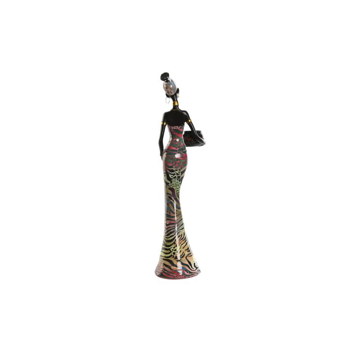 Figura Decorativa Home ESPRIT Multicolor Africana 10 x 7,5 x 38,5 cm (2 Unidades) 1