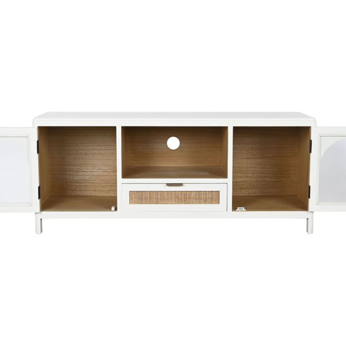 Mueble de TV Home ESPRIT Blanco Cristal Madera de Paulonia 120 x 40 x 50 cm 7